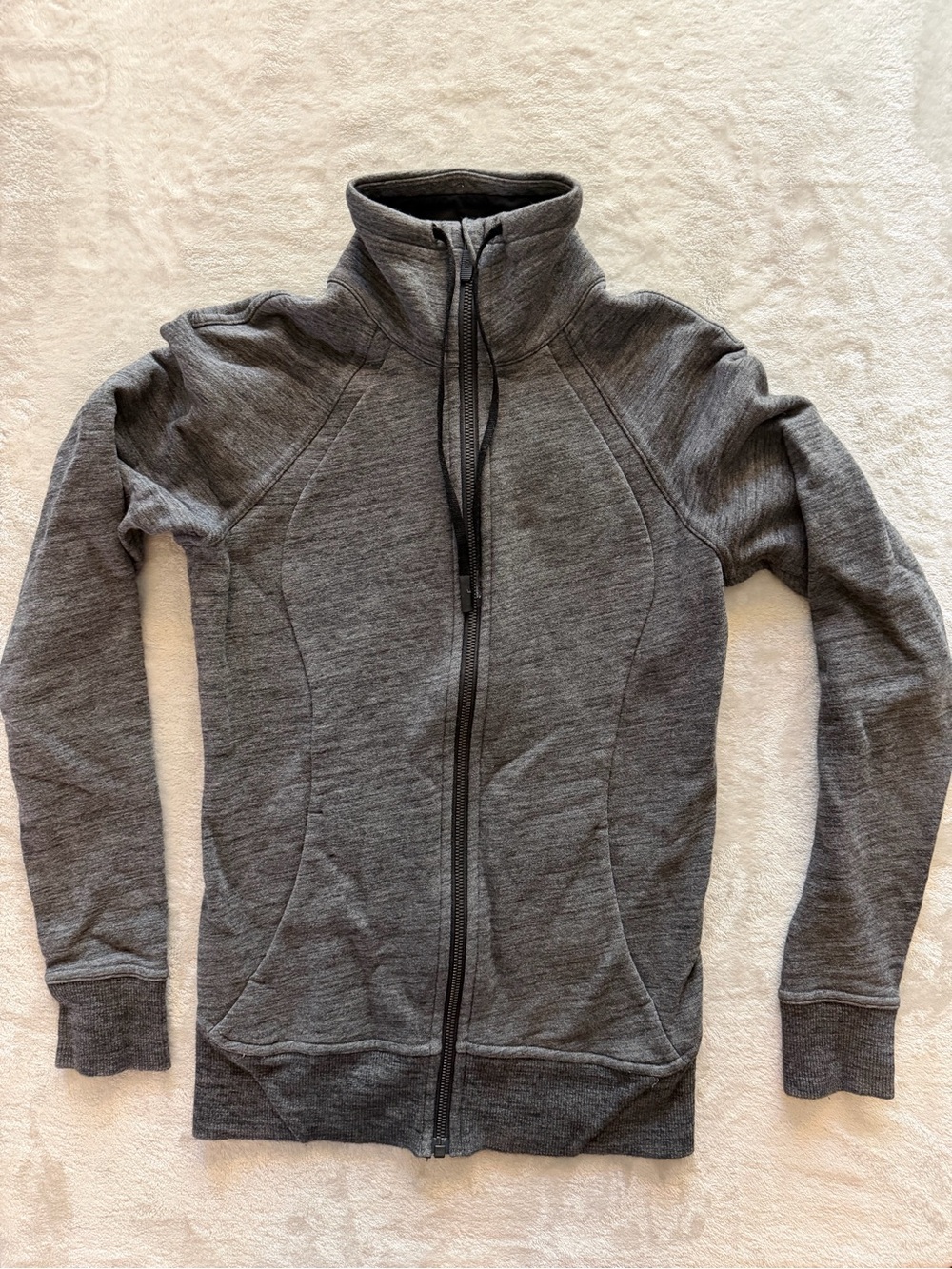 Lululemon Course-ette Jacket Heathered Grey Vintage Cowl Neck (Women’s Large)